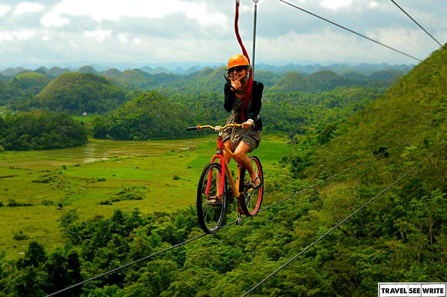 9 - The best way to admire the curves of the Chocolate Hills Bike Zipline