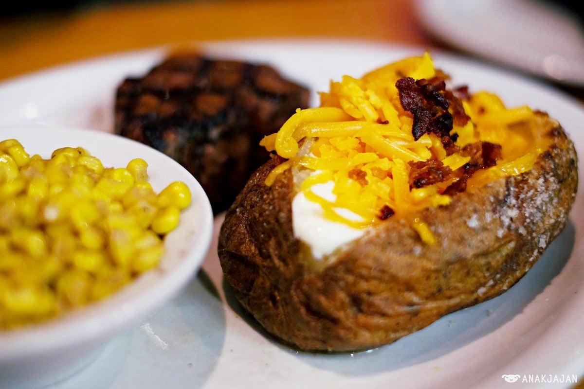 10 - Texas Roadhouse baked potato and buttered corn