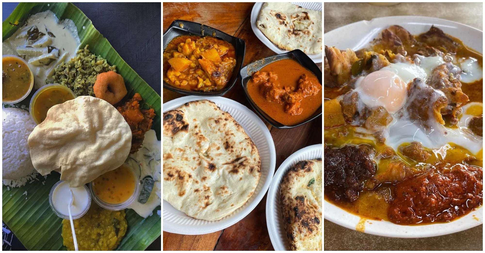 3 pictures showing Indian food